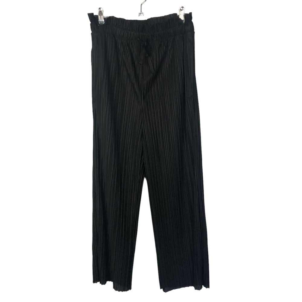 Topshop Black Pleated Wide Leg High Rise Pull On Pants‎ 8
